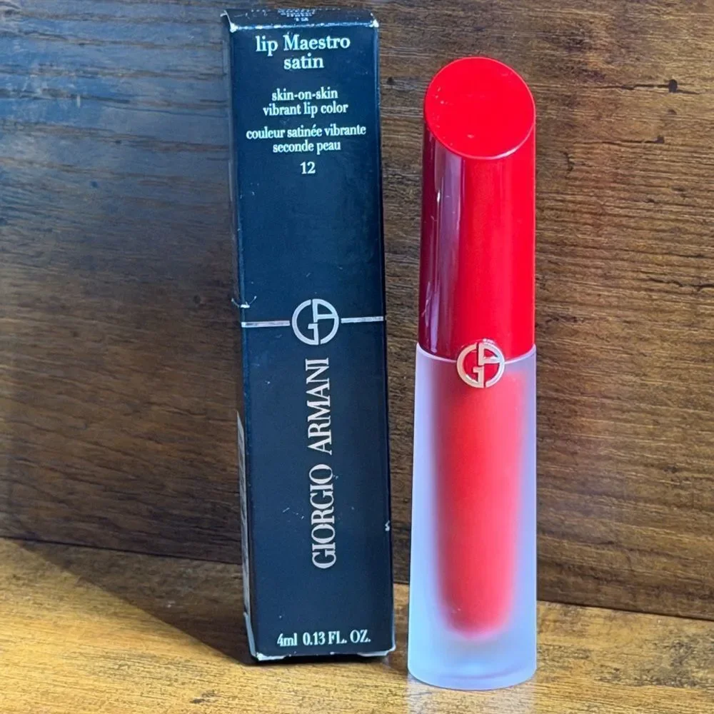 ❤️ Giorgio Armani Red Luxe Duo ❤️ Lip Maestro Satin 12 + Sì Passione 10mL | NEW